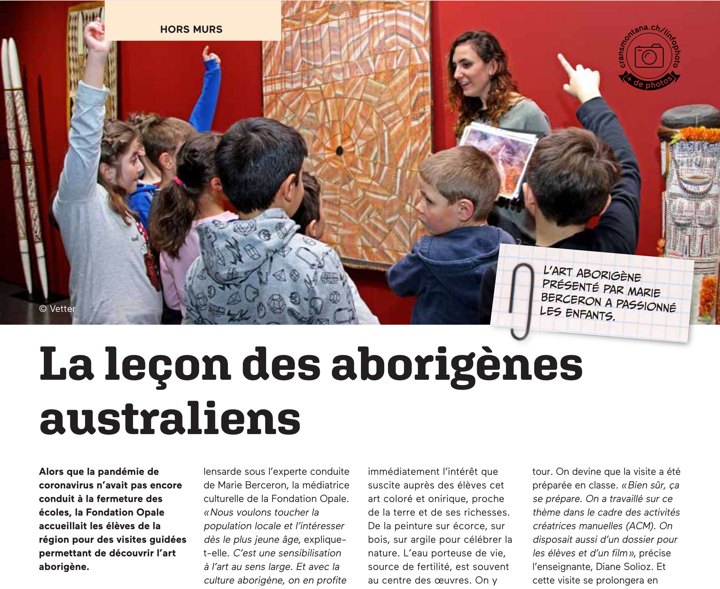 Fondation Opale, art aboriginal australien, Crans, Lens
