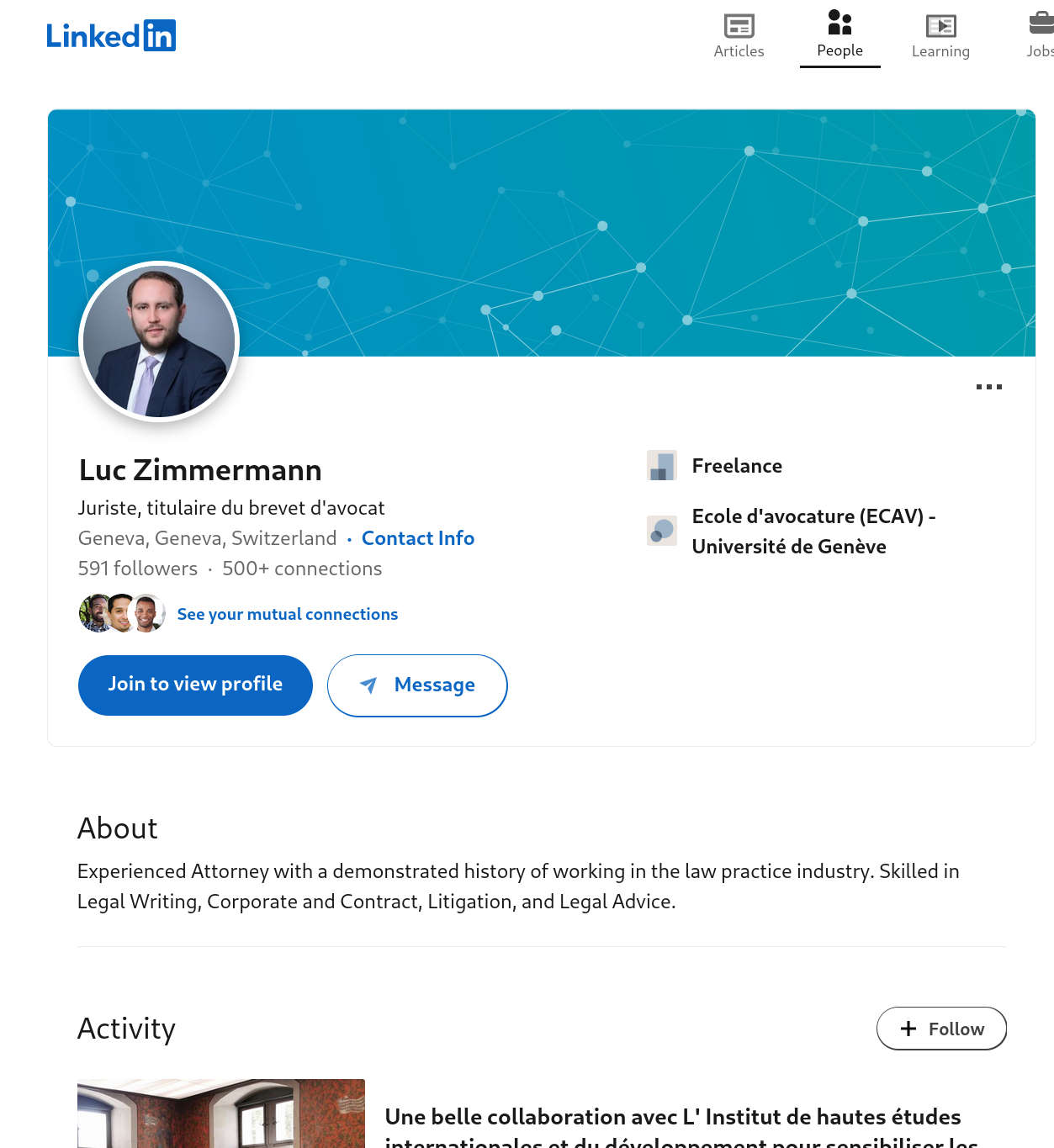 Luc Zimmermann, avocat, Le Centre, Conseil municipal du Genève